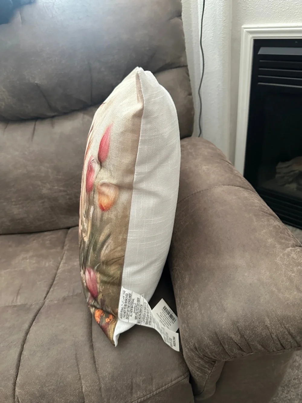 Hobby Lobby Brown & Cream Bunny Spring Accent Pillow - Picture 3 of 4